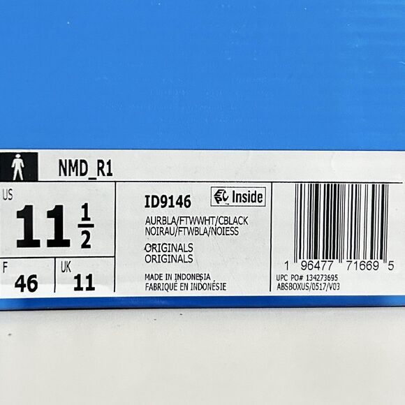 Adidas NMD_R1 “Aurora Black White” Men’s Size 11.5 Lifestyle Comfort Sneakers